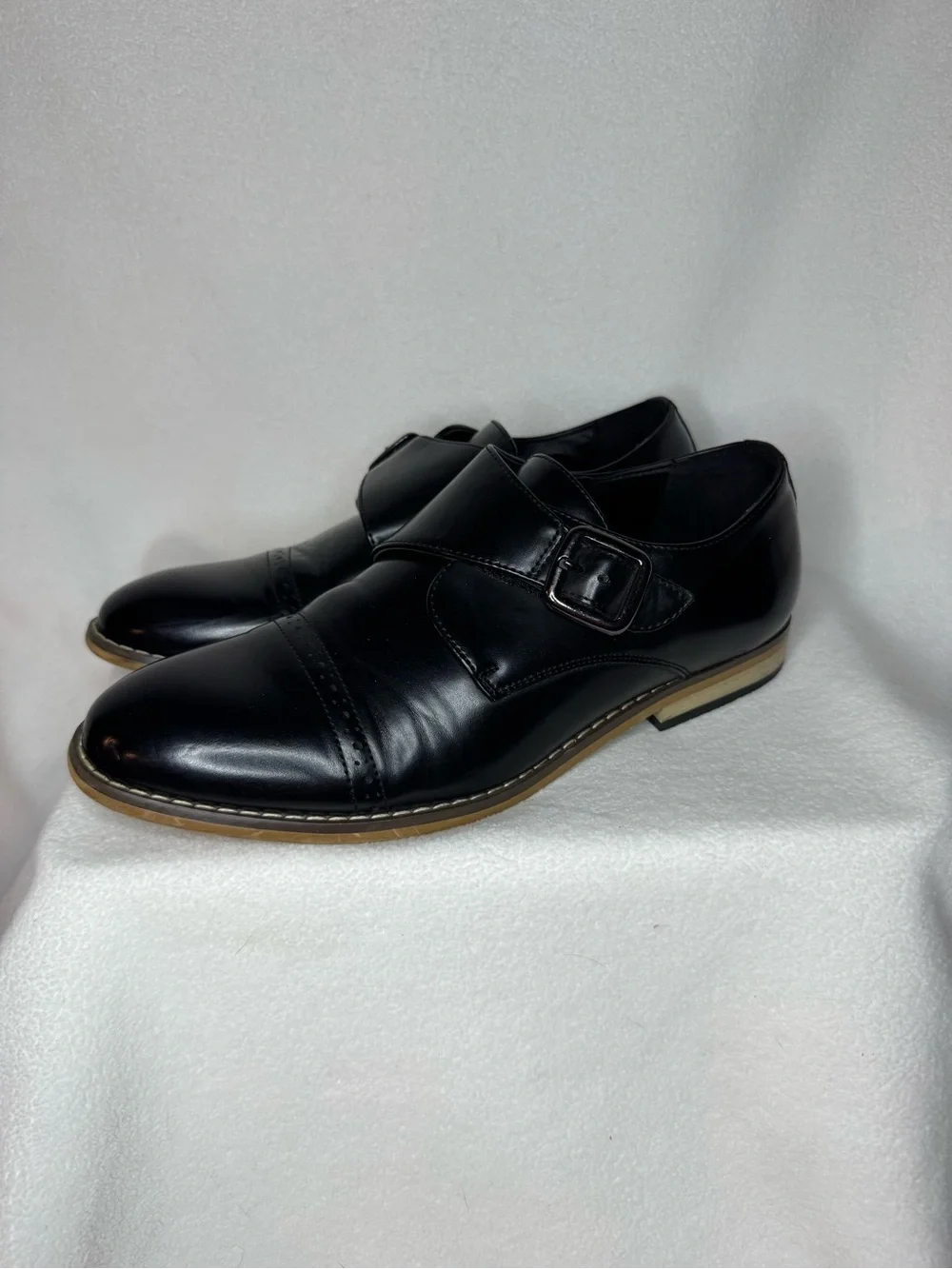 Stacy Adams Black Monk Strap Cap Toe Dress Shoes Men’s 5M Women’s 6.5